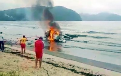 Aeronave de pequeno porte cai em Ubatuba