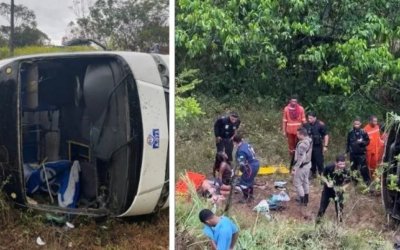 27 pessoas ficam feridas em acidente com microônibus em Alagoinhas