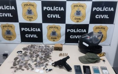 Homem é preso por suspeita de tráfico e porte ilegal de arma de fogo em Santo Antônio de Jesus